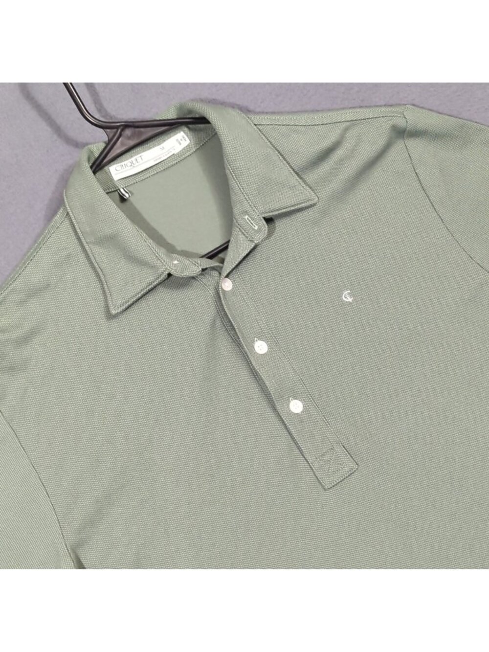 Criquet Shirt Men's M Green Long Sleeve Polo Pima Cotton